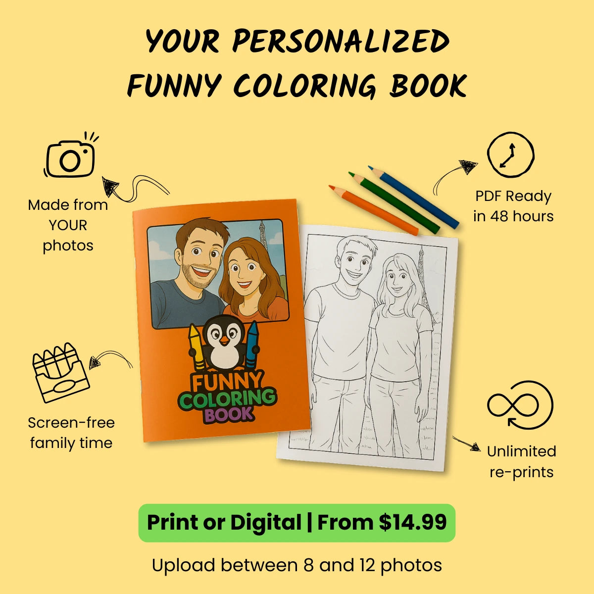 Turn Your Favorite Pictures into a Personalized Coloring Book