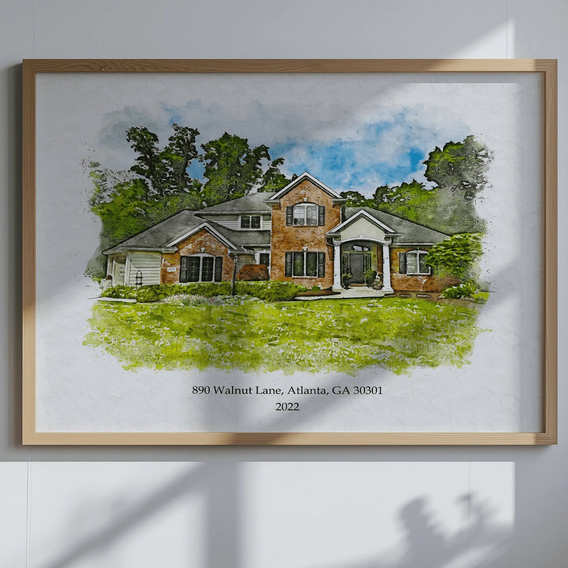 Unique Watercolor Home Portrait