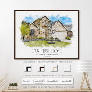 Unique Watercolor Home Portrait