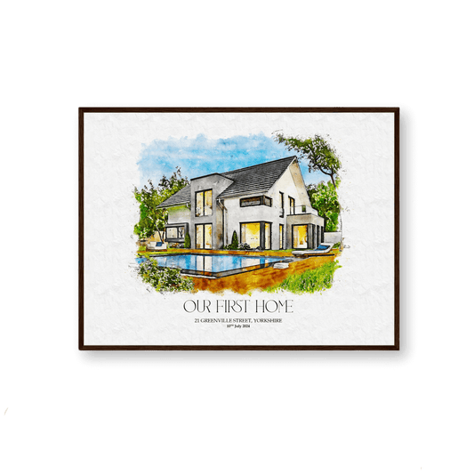 Digital Watercolor Home Portrait