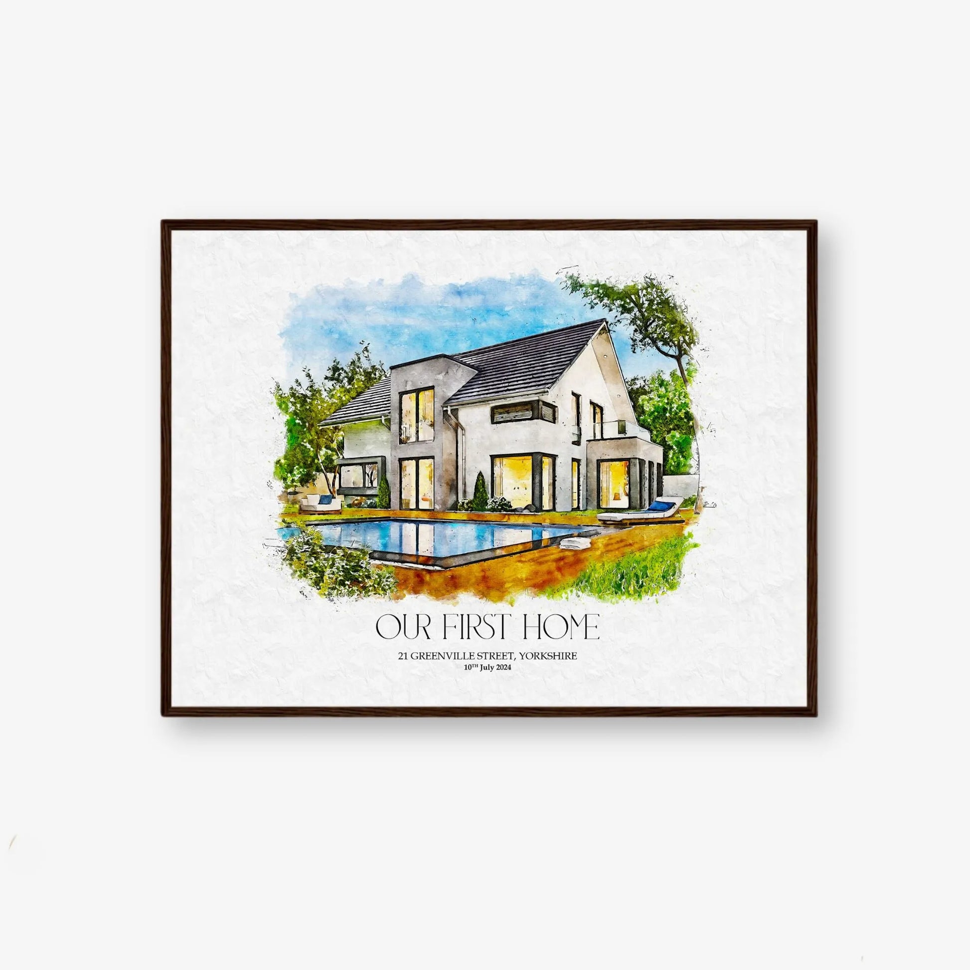 Custom Watercolor Home Portrait